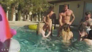Orgy Video: Dick Flopping Transgender Orgy in Pool – Genderx