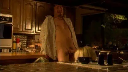 Blonde housewife in the kitchen gets licked and fucked