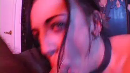 Wild pornstar in a fishnet attire masturbates solely before giving a steamy blowjob in a