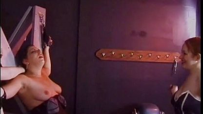 Latex Mistress Whips Bondage-Brunette in Firm Discipline