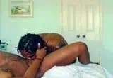 Muscular Black Hunk Goes Down on His Girlfriend as Music Plays