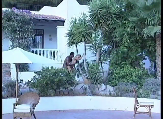 Amazing blonde with round ass and nice natural tits gets slammed by swimming pool
