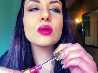 Lip Gloss and Smoke: A Close-Up on Glossy Lips