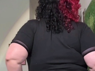 Gothic BBW Girlfriend Teases and Fucks a Hairy Creamy Pussy