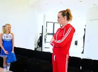 Shy Tiny Cheerleader Hides a Secret Lesbian Crush