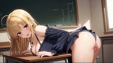 Horny Blonde College Student: Short Skirt Tease, Wet Pussy