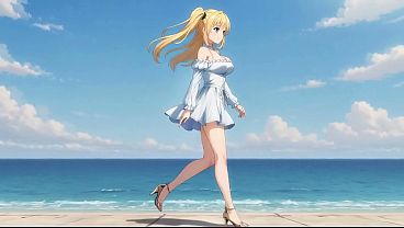 Public Pier Tease: Blonde in Mini Dress Exposes Ass