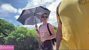 Girlfriend goes nude on a public beach