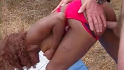 Outdoor sex white on black